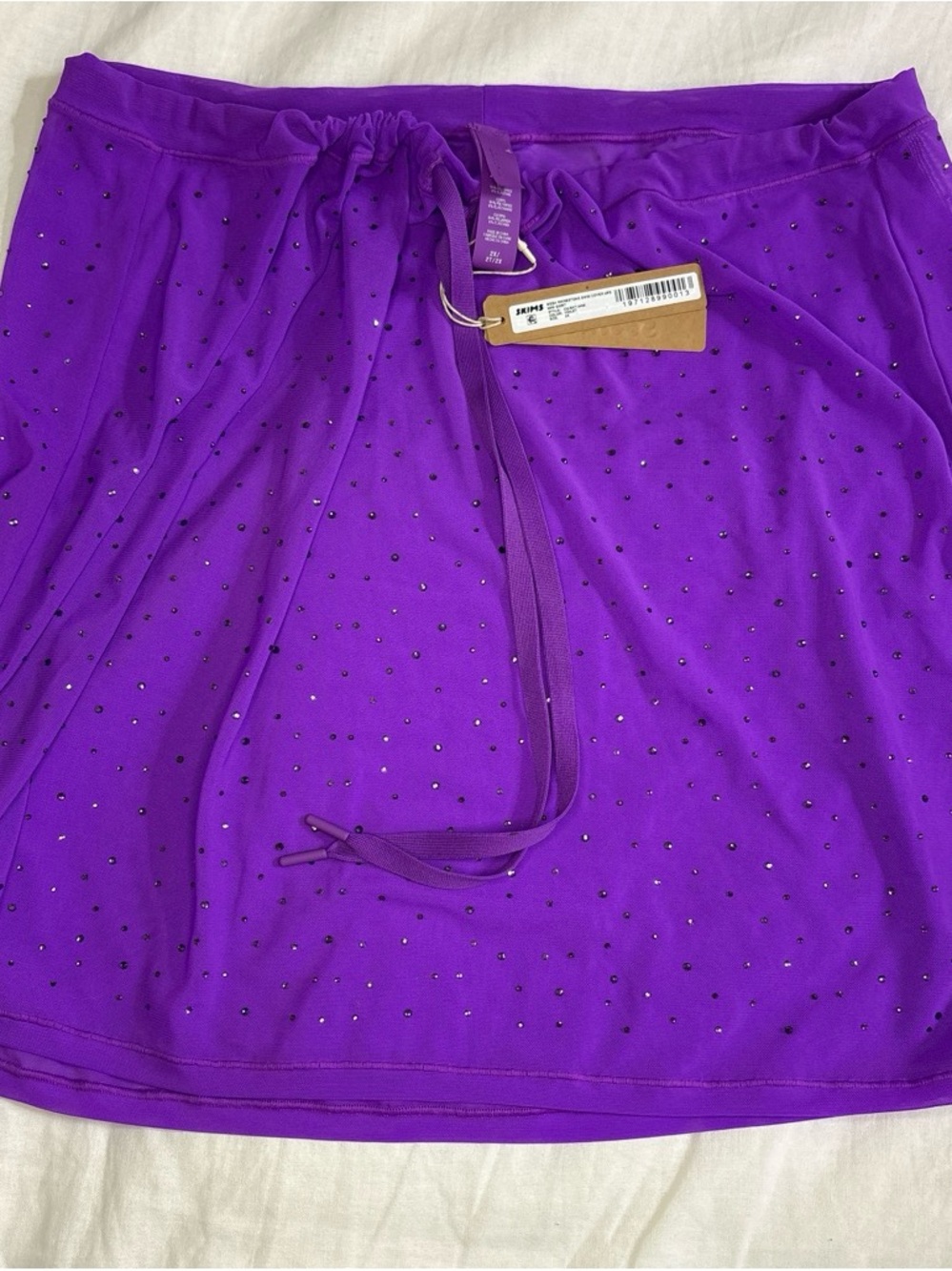 SKIMS Violet Mesh Rhinestone Cover-Up Skirt - Picture 2 of 4